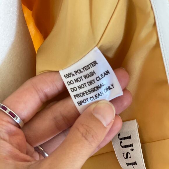 NWT JJ's House Yellow Gold 50s Style Chiffon Convertible Cocktail Dress Size 8 - Picture 8 of 8